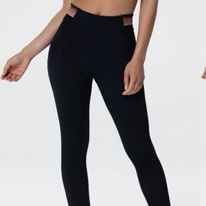 Onzie Gold Dust Shimmer Leggings cyclebar branded